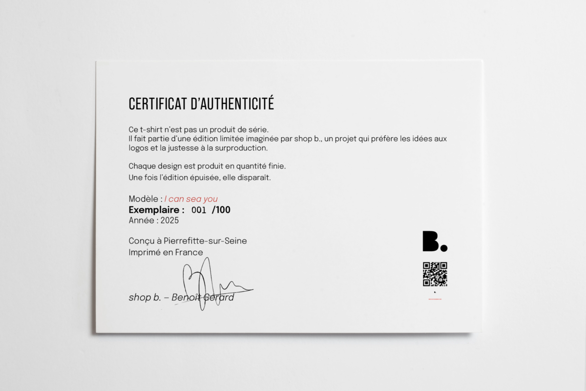 Certificat I can sea you